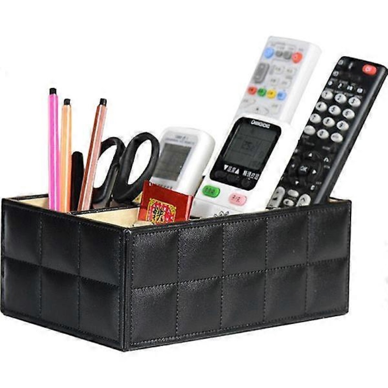 Wood Leather Makeup Organizer Storage Boxes Make Up