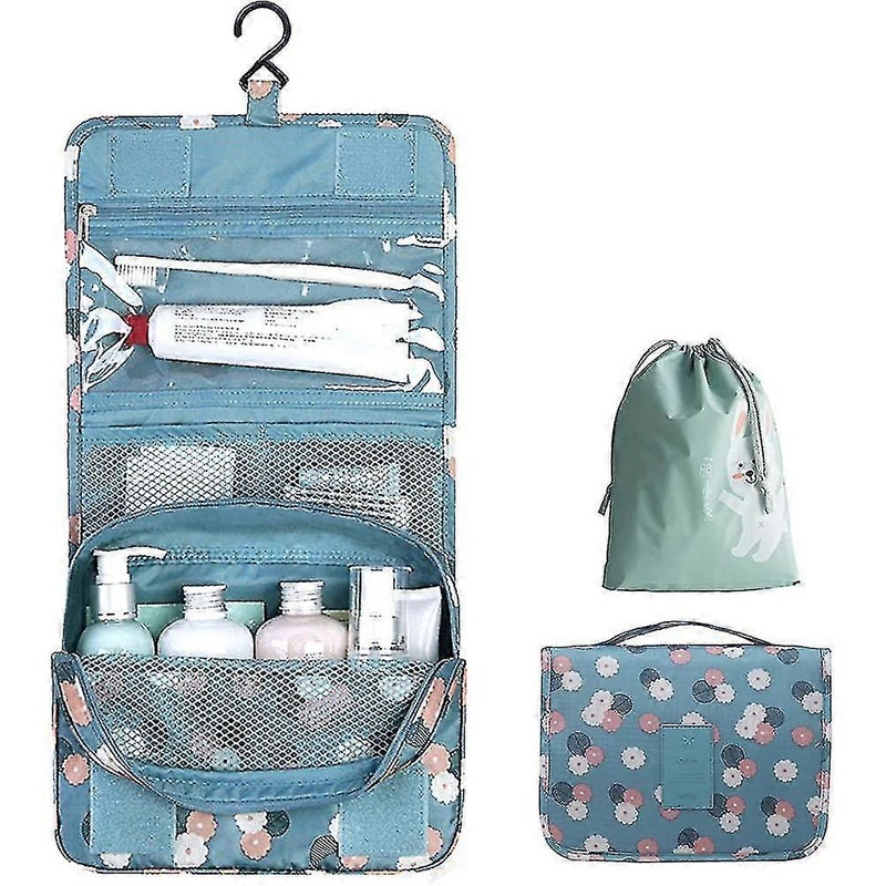 Waterproof Foldable Women Toiletry Bag, Portable Multifunctional Toiletry Bag