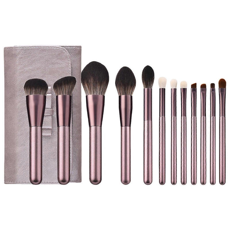 12 Pcs Make Up Brushes with Storage Bag Eye Shadow Brush Basic Essentials Brush Set Cosmetic Brush Set for Women