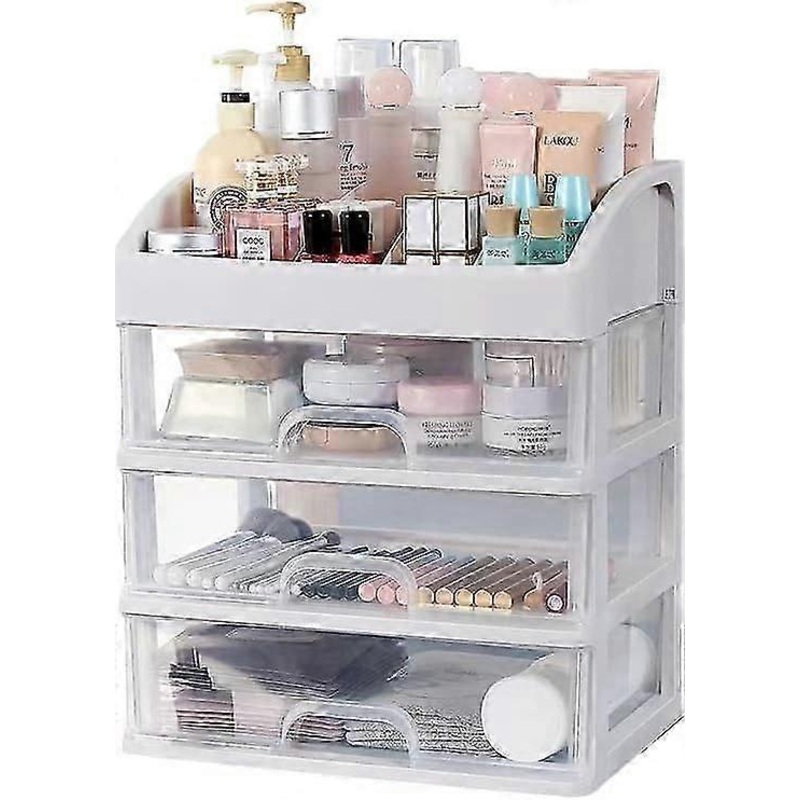 Vanity Case Makeup Cosmetic Organizer Box for Neat Dressing Table Storage