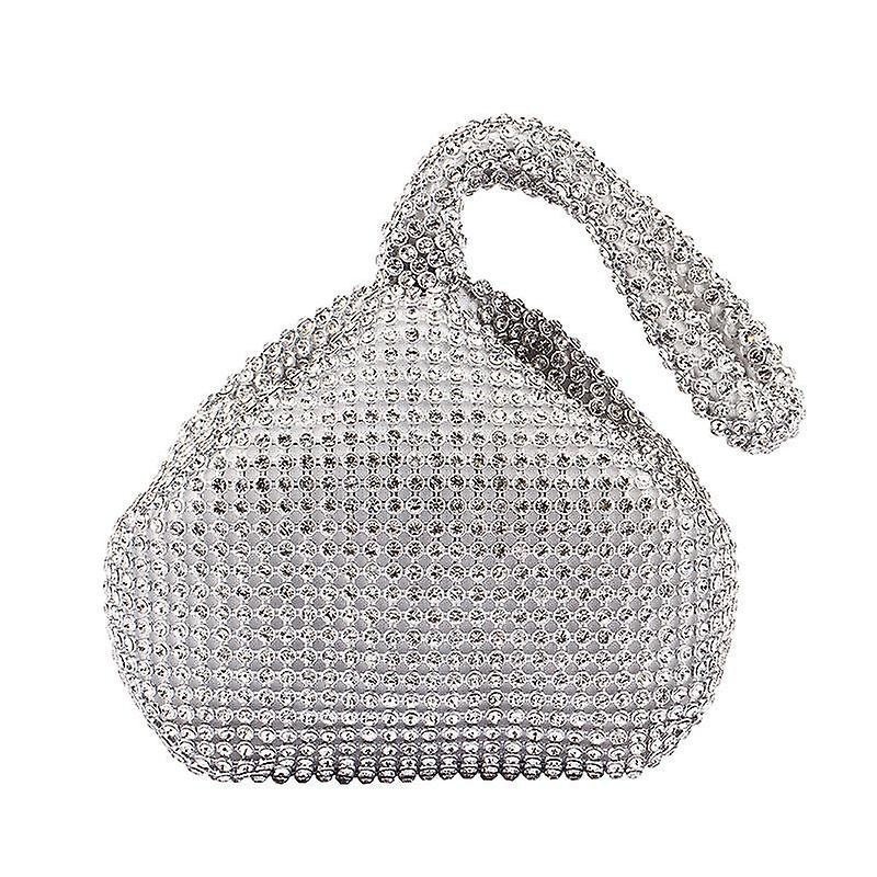 Women girl Handbag Creative Hand Held Design Cosmetic Bag Aluminum Diamond Hand Bag