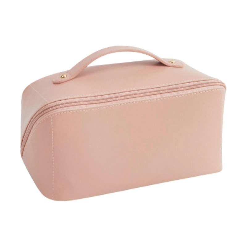With Handle Women Girls Large Capacity Pu Leather For Cosmetics Toiletry Bag