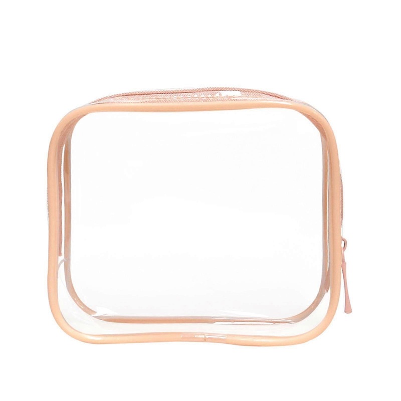 Wilinohome Transparent Makeup Bag, Quarter Sized Toilet Bag, Compatible with TSA, Travel Toiletry Organizer for Women, Makeup & Snack Storage