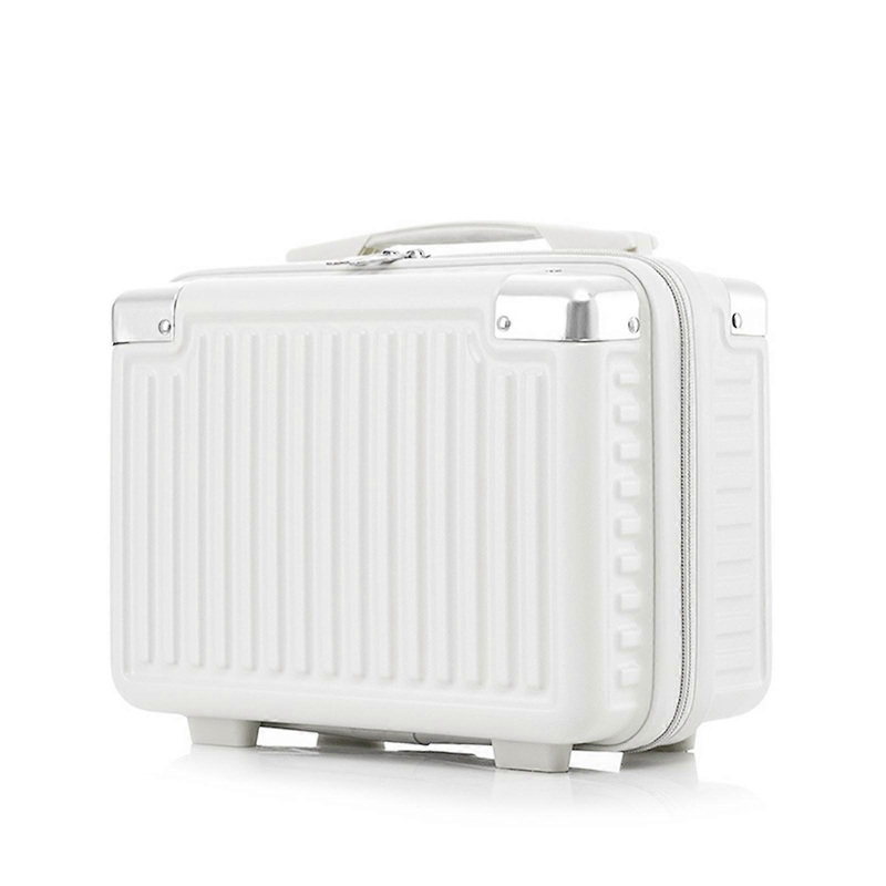 14inch Multifunctional Lady’s Cosmetic for Case Travel Hand Luggage Portable Carrying Makeup Bag Suitcase  White