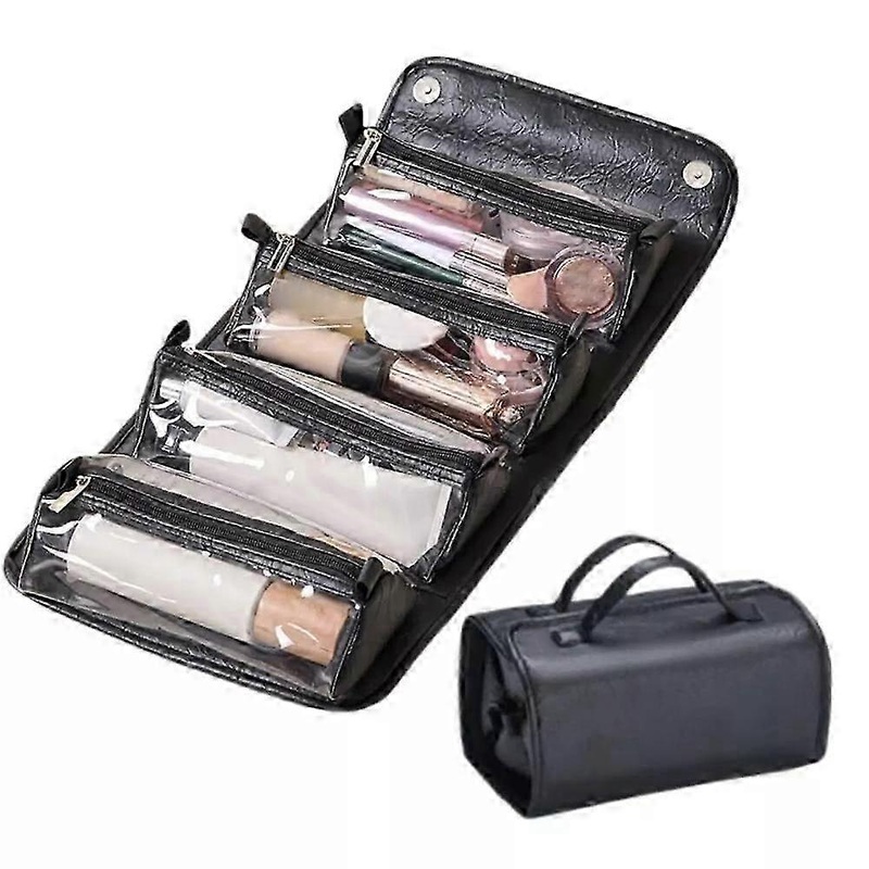 Waterproof Travel Toiletry Bag with 4 Detachable Clear Compartments for UK Makeup Organisation