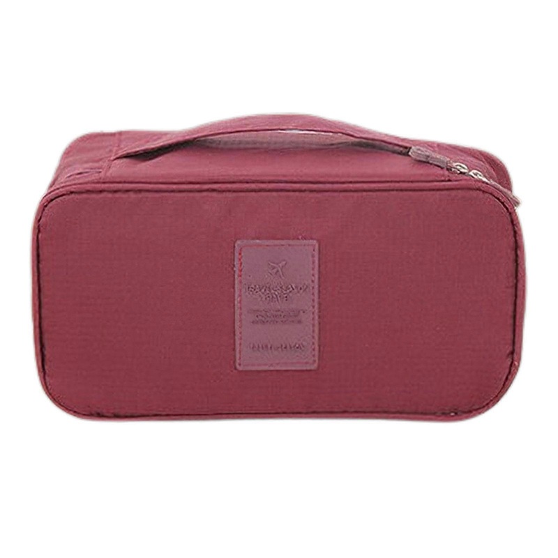 Women Divider Organizers Multifunctional for Bras Underwear Sock Necktie Clothing Lingerie Storage Bag Travel  Burgundy
