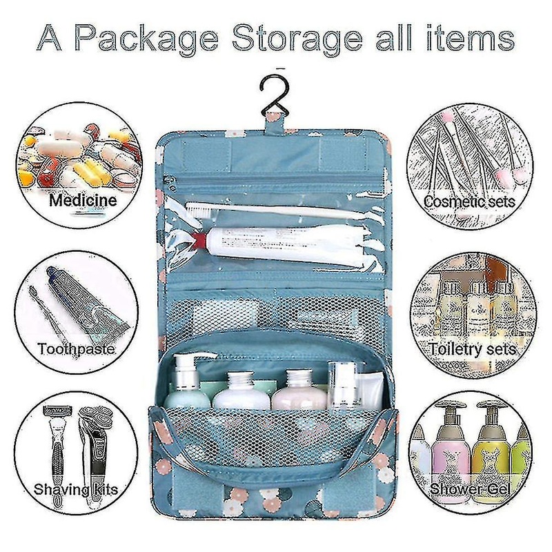 1 Pcs Hanging Toiletry Bag – Large Cosmetic Makeup Travel Organizer