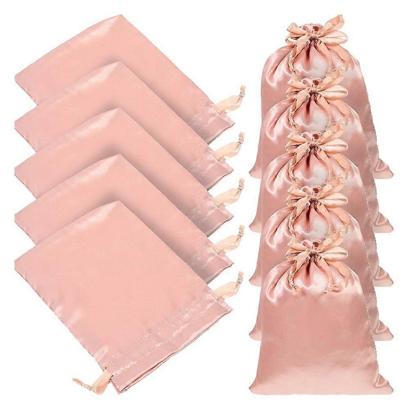 10Pcs Wig Bag Wig Satin Bags Wig Storage Bags Portable Travel Hair Extension Bags