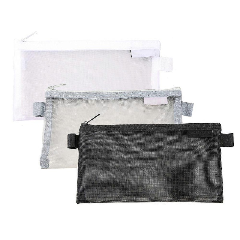 Zipper mesh bag, transparent pencil box, cosmetics, makeup, travel accessories storage bag