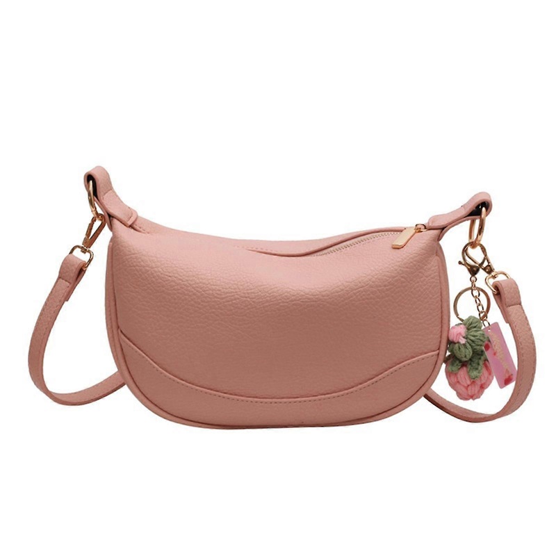 Woman Crossbody Shoulder Saddlebag Large Capacity Clutch Bag With Adjustable Strap For Mobile Phone Cosmetics Keychain