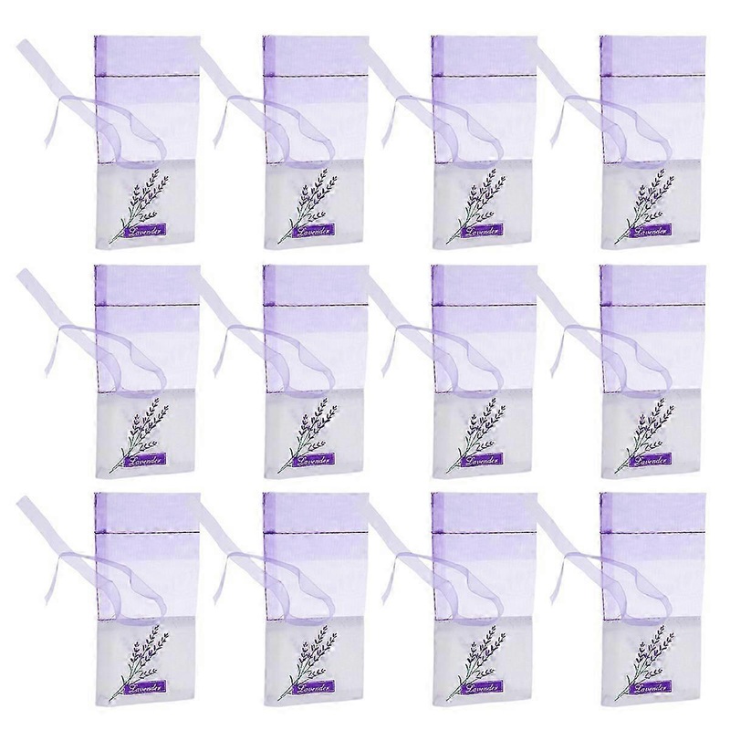 12pcs Floral Printing Lavender Bags Empty Fragrance Pouch Sachets Bag for Relaxing Sleeping (New Light Purple)