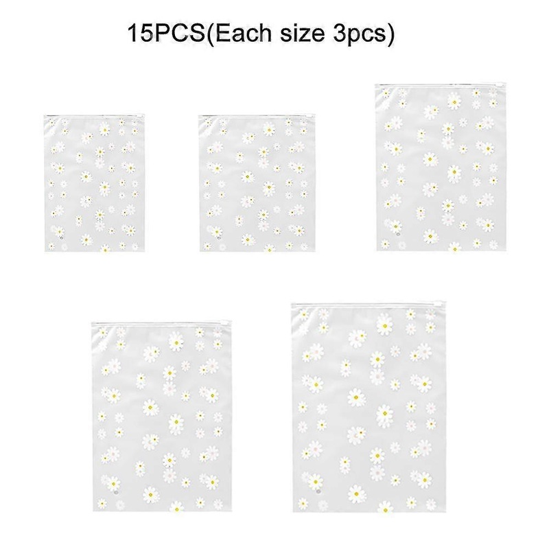 !15pcs Travel Storage Bag Frosted Resealable Shoes Cosmetics For Clothing